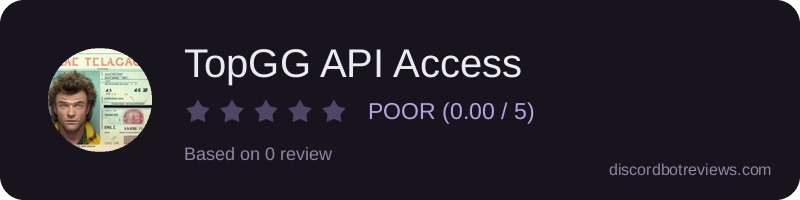 Rating widget preview for TopGG API Access