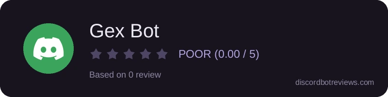 Rating widget preview for Gex Bot