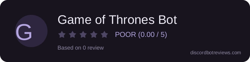 Rating widget preview for Game of Thrones Bot