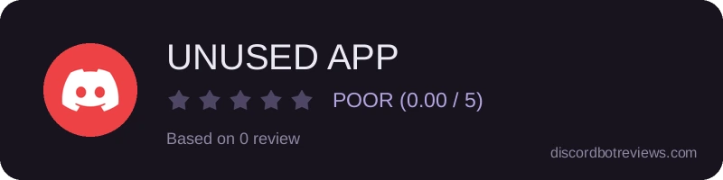 Rating widget preview for UNUSED APP