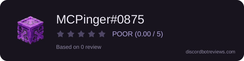 Rating widget preview for MCPinger#0875