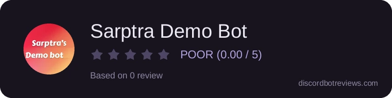 Rating widget preview for Sarptra Demo Bot