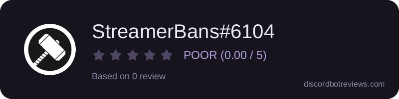 Rating widget preview for StreamerBans#6104
