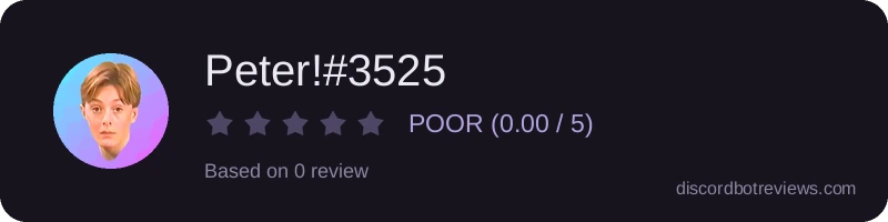 Rating widget preview for Peter!#3525
