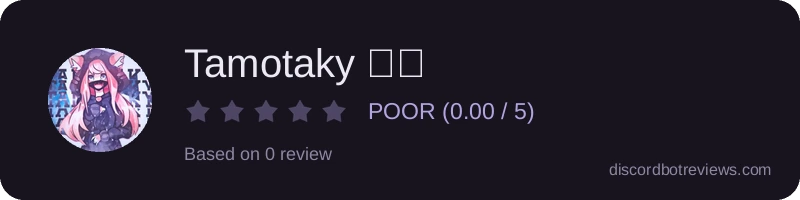 Rating widget preview for Tamotaky ❤️