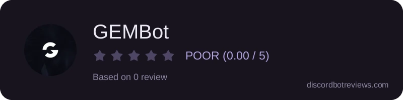Rating widget preview for GEMBot