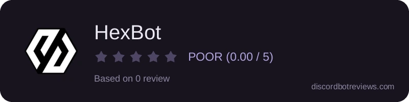 Rating widget preview for HexBot