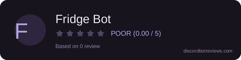 Rating banner for Fridge Bot