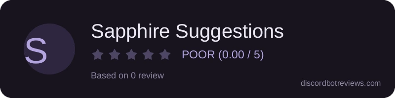 Rating widget preview for Sapphire Suggestions