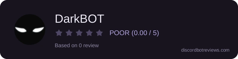 Rating widget preview for DarkBOT