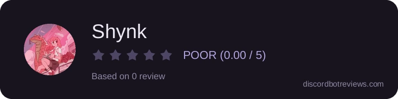 Rating widget preview for Shynk