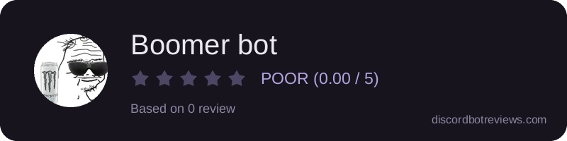 Rating widget preview for Boomer bot 