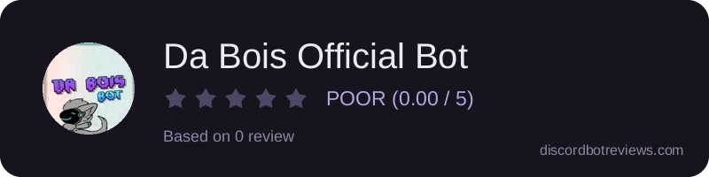 Rating widget preview for Da Bois Official Bot