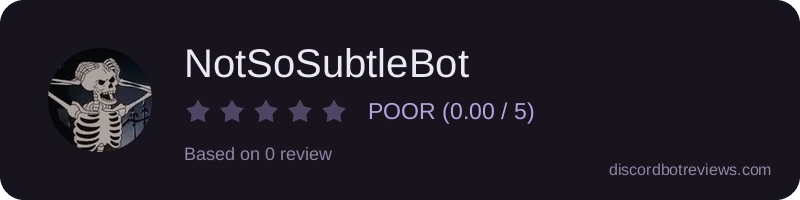Rating widget preview for NotSoSubtleBot