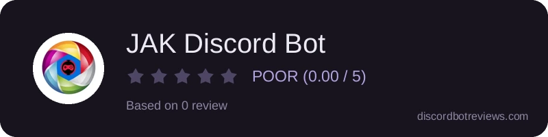 Rating widget preview for JAK Discord Bot