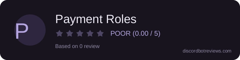 Rating widget preview for Payment Roles