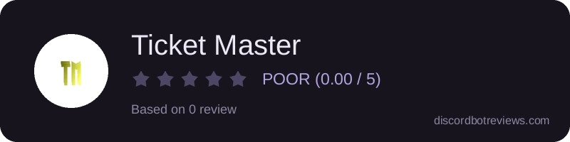 Rating widget preview for Ticket Master