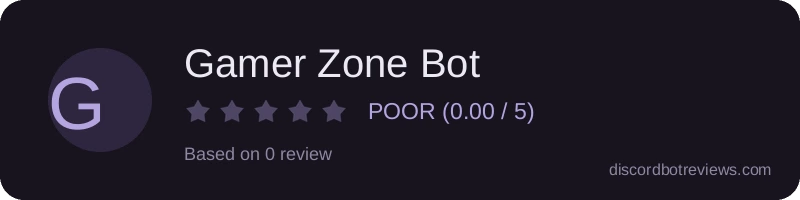 Rating banner for Gamer Zone Bot