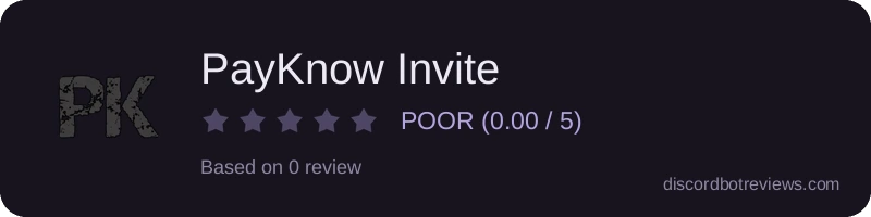 Rating widget preview for PayKnow Invite 