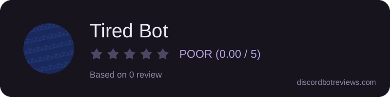 Rating widget preview for Tired Bot