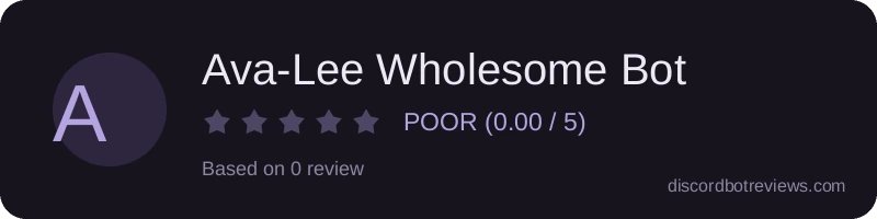 Rating widget preview for Ava-Lee Wholesome Bot