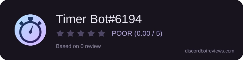 Rating widget preview for Timer Bot#6194