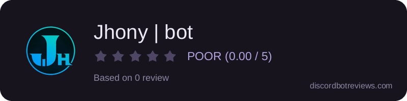 Rating widget preview for Jhony | bot