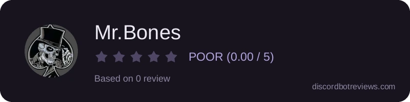 Rating widget preview for Mr.Bones