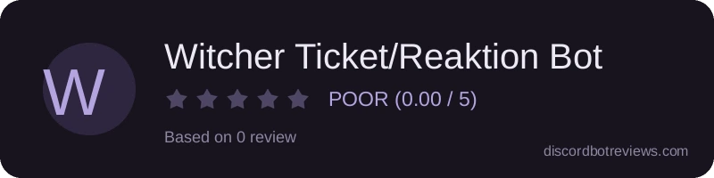 Rating widget preview for Witcher Ticket/Reaktion Bot