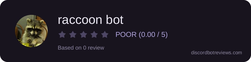 Rating widget preview for raccoon bot