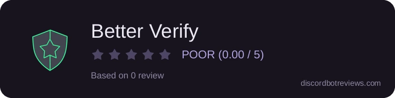 Rating widget preview for Better Verify