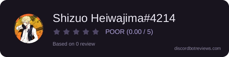 Rating widget preview for Shizuo Heiwajima#4214