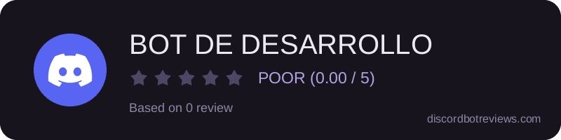 Rating widget preview for BOT DE DESARROLLO