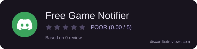 Rating widget preview for Free Game Notifier