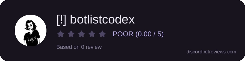 Rating widget preview for [!] botlistcodex