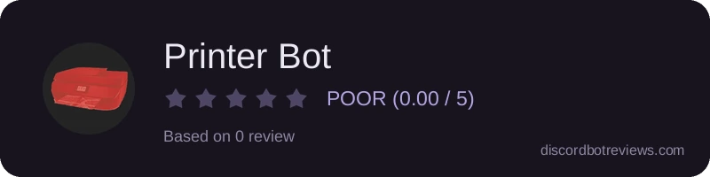 Rating widget preview for Printer Bot 