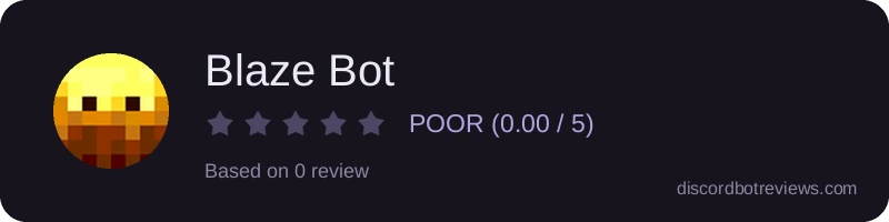 Rating widget preview for Blaze Bot