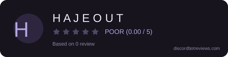 Rating widget preview for H A J E O U T