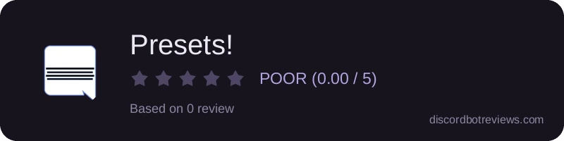 Rating widget preview for Presets!