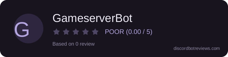 Rating widget preview for GameserverBot