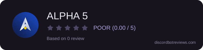 Rating widget preview for ALPHA 5