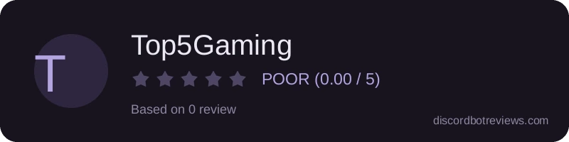 Rating widget preview for Top5Gaming