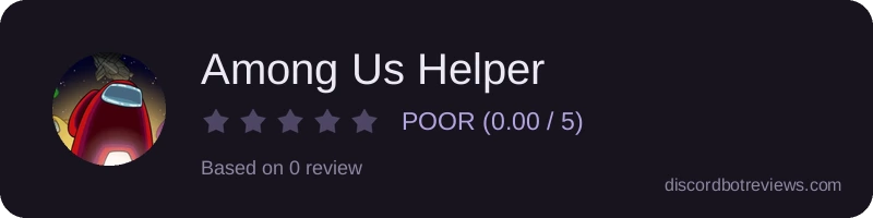 Rating widget preview for Among Us Helper