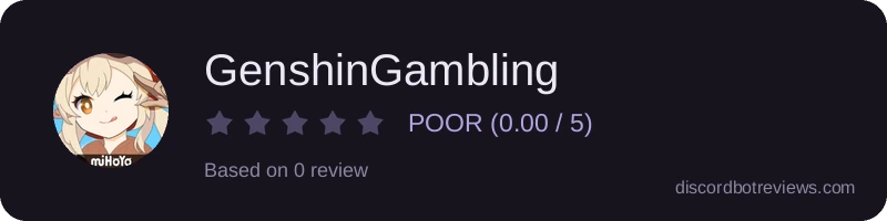 Rating widget preview for GenshinGambling