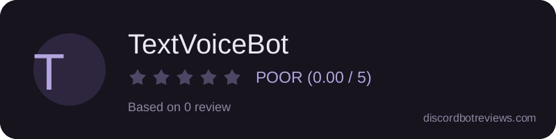 Rating widget preview for TextVoiceBot