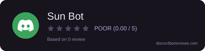 Rating widget preview for Sun Bot