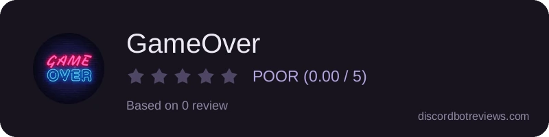 Rating widget preview for GameOver
