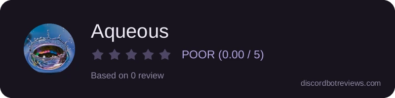 Rating widget preview for Aqueous