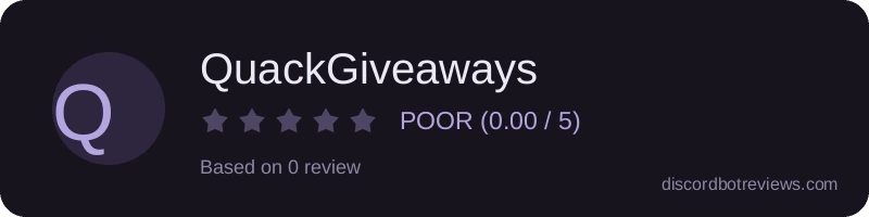Rating widget preview for QuackGiveaways