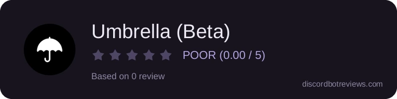 Rating widget preview for Umbrella (Beta)